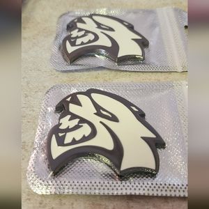 Set of 2 hellcat metal emblem badges.  Other colors available see my listings